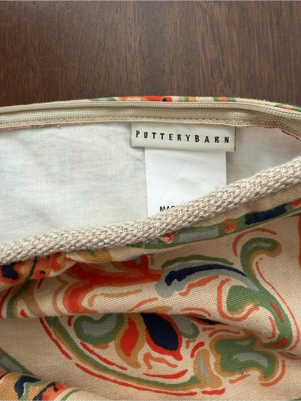 Pottery Barn SET OF 3 Paisley Cotton pillow covers- Cream /Multicolor
